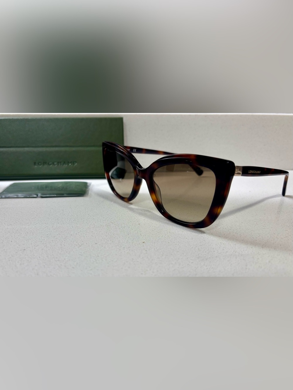 Authentic LONGCHAMP Tortoise Cat-Eye Sunglasses - New with Packaging